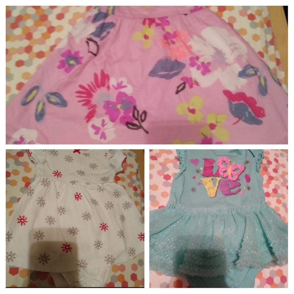 3 little girls outfits 12 months